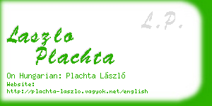 laszlo plachta business card